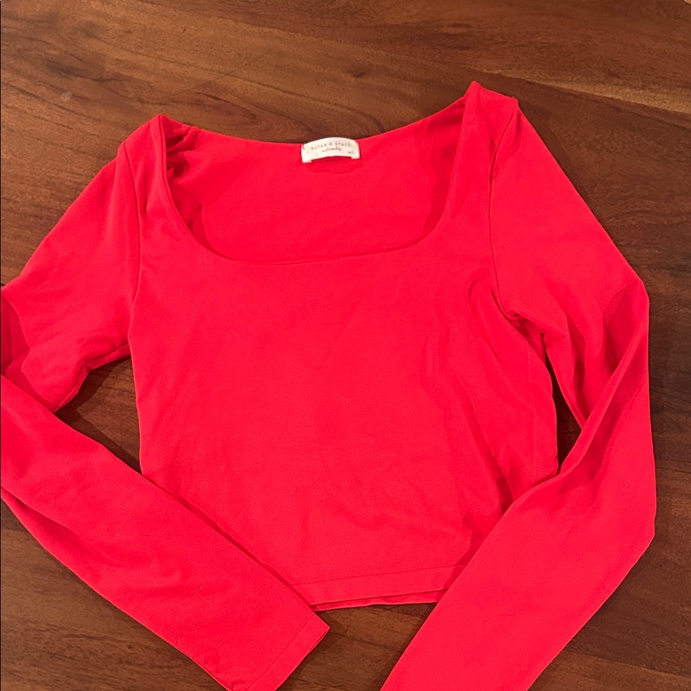 Altar'd State Vibrant Red Long Sleeve Top